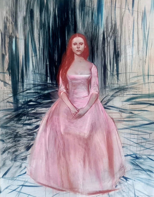 Girl with a pink dress