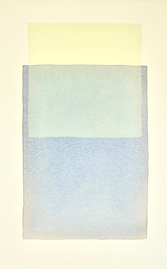 Gelbe Fläche über Blau-Grau
